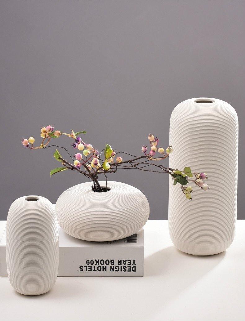 Off White Ceramic Vase, Six Shapes to Choose From, view 4