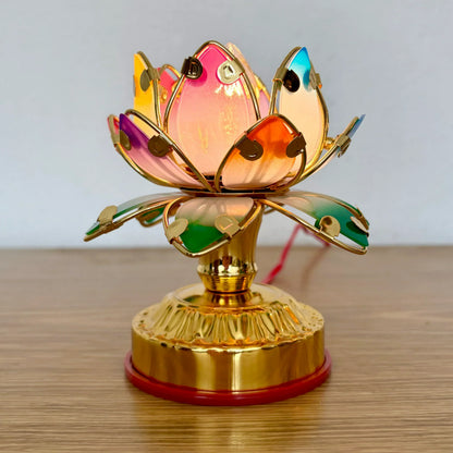 Lotus Flower Lamp with Hand Painted Petals, Three Sizes, view 3