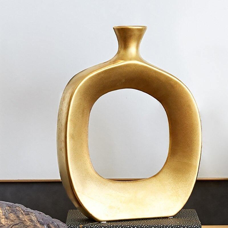 Gold Ceramic Sculptural Vessel, Medium or Large