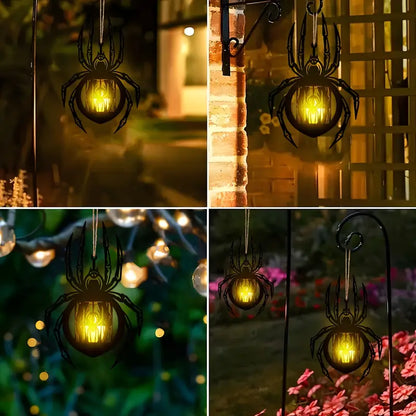 Hanging Spider Lantern Candle Holder in Black Wood, view 4