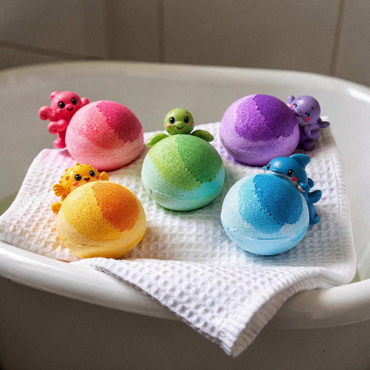 Bath Bomb Set of 20 with a Hidden Animal Toy Inside