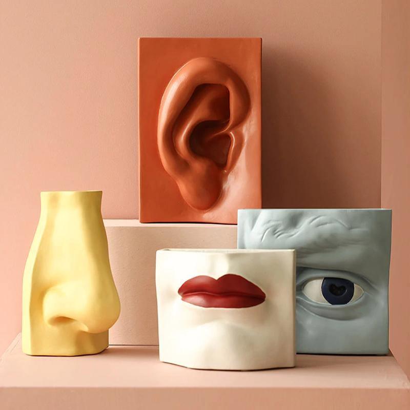 Human Senses Resin Vase, Four Sculpted Styles