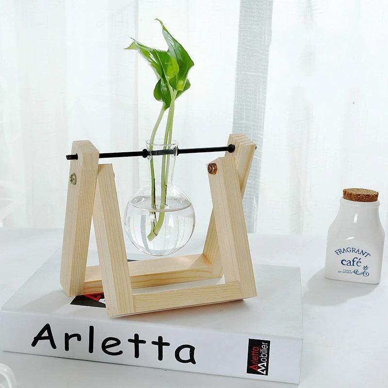 A Frame Wood Stand Propagation Vase, One to Three Bulbs, view 20