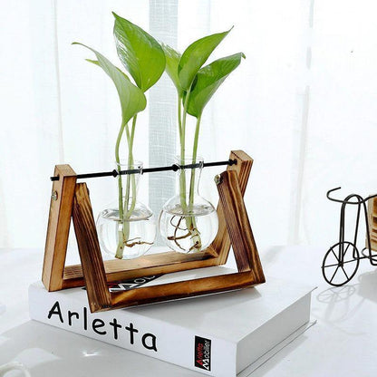 A Frame Wood Stand Propagation Vase, One to Three Bulbs, view 18