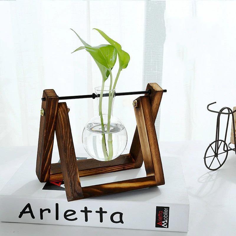 A Frame Wood Stand Propagation Vase, One to Three Bulbs, view 19