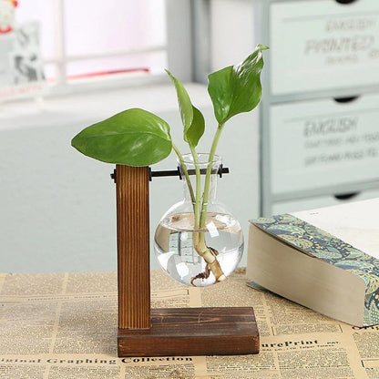 Vertical Wood Stand Propagation Vase, One or Two Bulbs, view 3