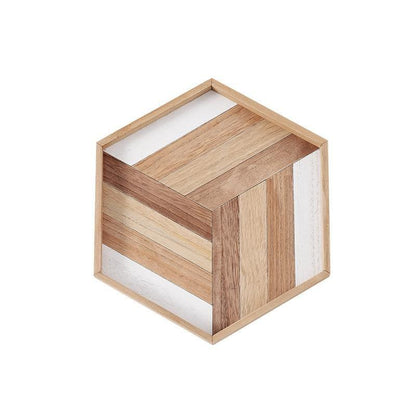 Hexagon Patterned Wooden Serving Platter, view 8