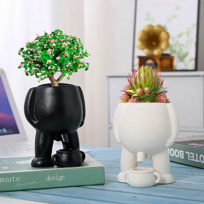 Cheeky Ceramic Novelty Planter with Drip Cup, view 5