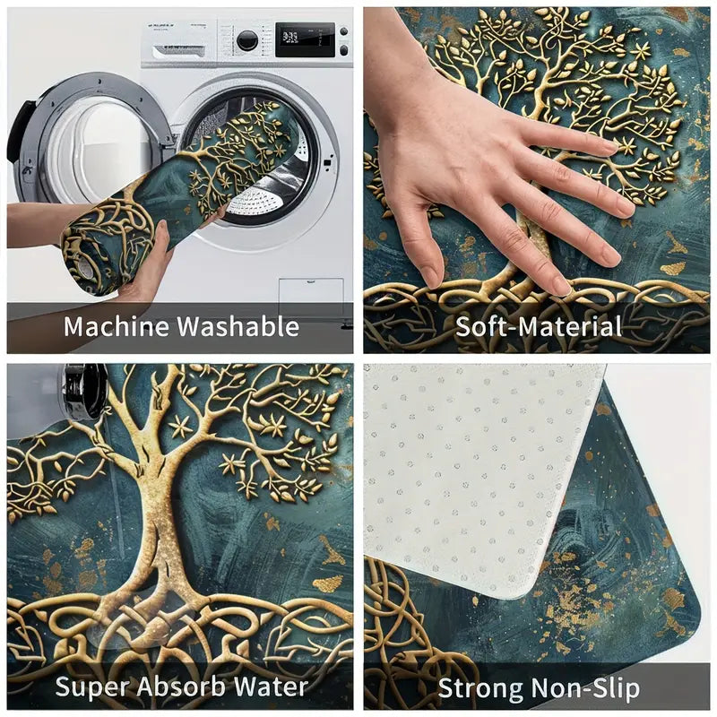 Tree of Life Doormat and Kitchen Runner, Non Slip, view 7