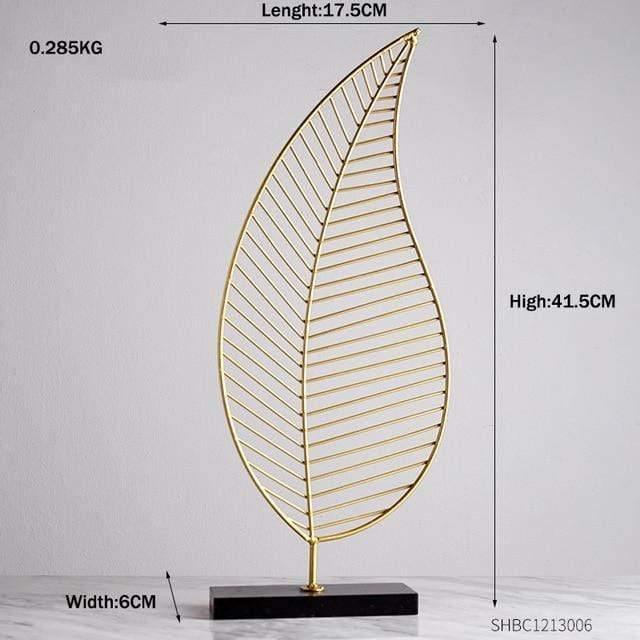 Metal Leaf Sculpture Figurines, Ginkgo, Palm and Fan, view 8