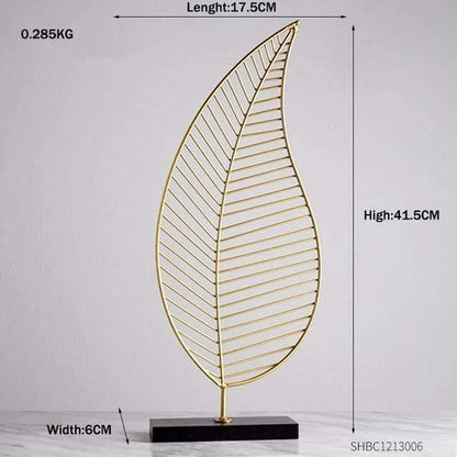 Metal Leaf Sculpture Figurines, Ginkgo, Palm and Fan, view 8