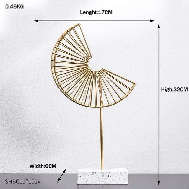 Metal Leaf Sculpture Figurines, Ginkgo, Palm and Fan, view 13