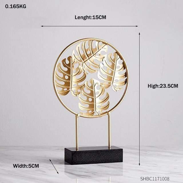 Metal Leaf Sculpture Figurines, Ginkgo, Palm and Fan, view 17