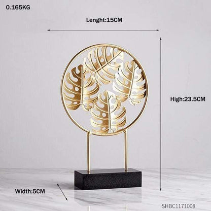 Metal Leaf Sculpture Figurines, Ginkgo, Palm and Fan, view 17