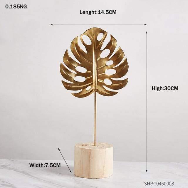 Metal Leaf Sculpture Figurines, Ginkgo, Palm and Fan, view 16