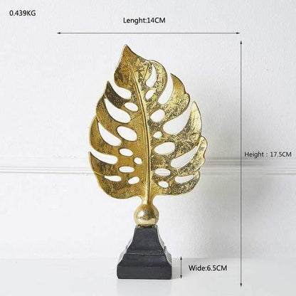 Metal Leaf Sculpture Figurines, Ginkgo, Palm and Fan, view 23