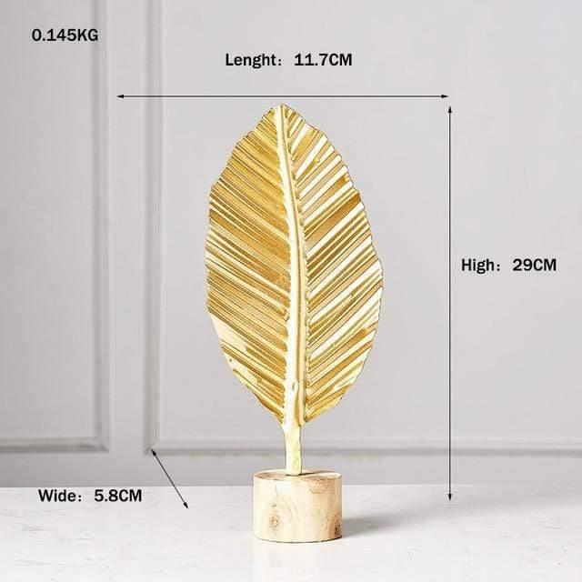 Metal Leaf Sculpture Figurines, Ginkgo, Palm and Fan, view 20