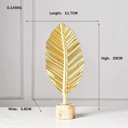 Metal Leaf Sculpture Figurines, Ginkgo, Palm and Fan, view 20