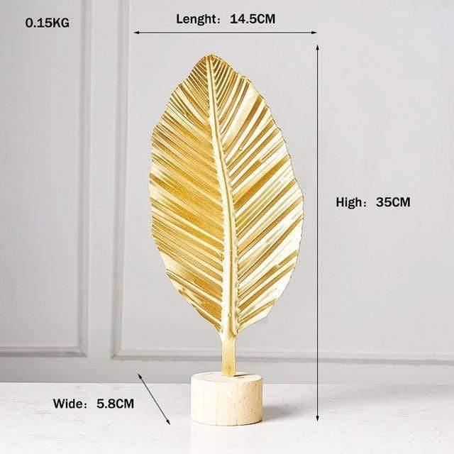 Metal Leaf Sculpture Figurines, Ginkgo, Palm and Fan, view 22