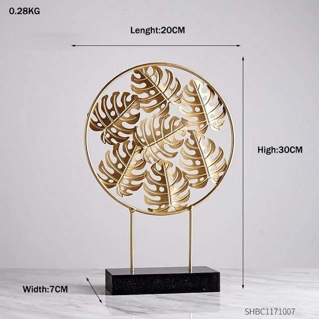 Metal Leaf Sculpture Figurines, Ginkgo, Palm and Fan, view 19