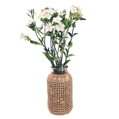 Glass Bud Vase with Hemp Rope Wrap, Two Sizes, view 4
