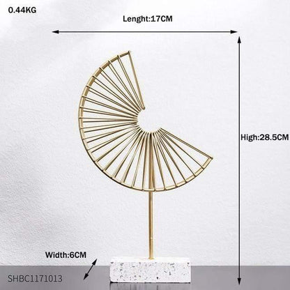 Metal Leaf Sculpture Figurines, Ginkgo, Palm and Fan, view 9