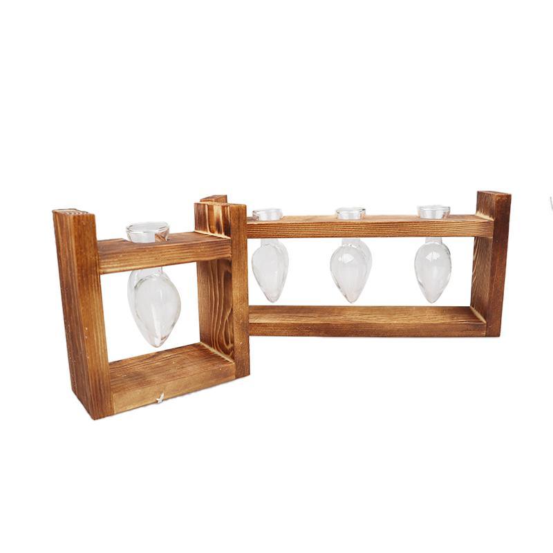 Heart Shaped Glass and Wood Propagation Vase, view 13