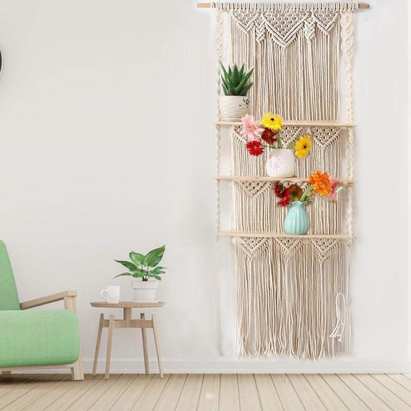 Three-Tier Macrame Hanging Shelf, view 3