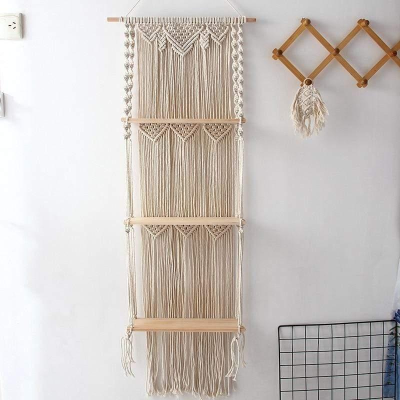 Three-Tier Macrame Hanging Shelf