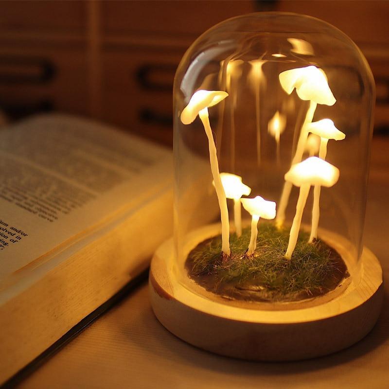 Mushroom Night Lamp DIY Craft Kit with Glass Dome