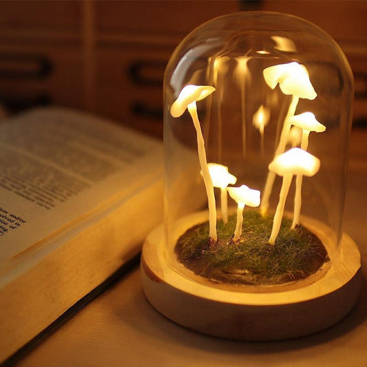 Mushroom Night Lamp DIY Craft Kit with Glass Dome
