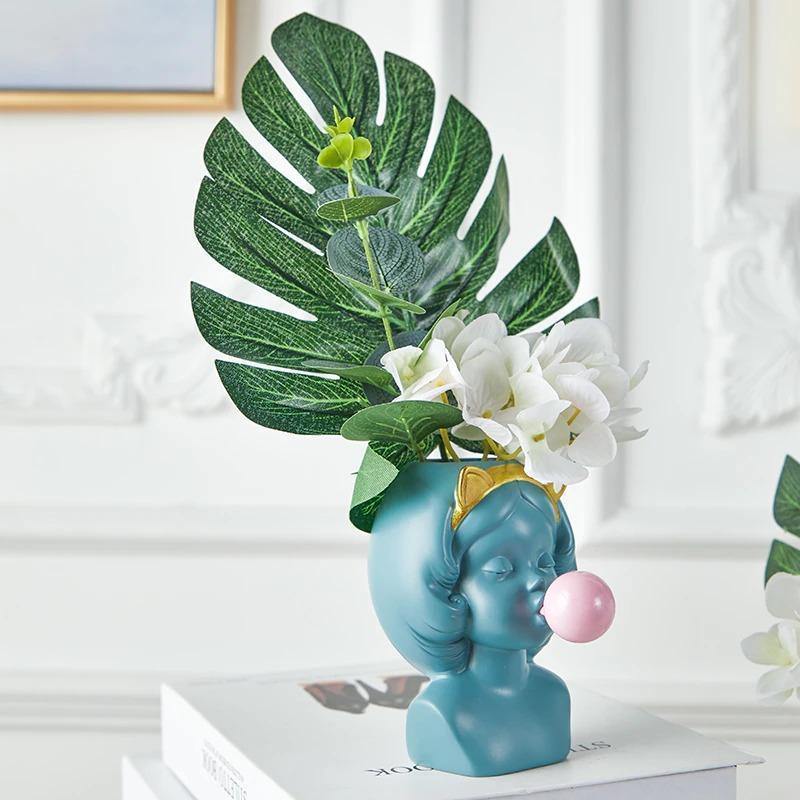 Bubblegum Girl Bust Planter with Cat or Bunny Ears, view 2