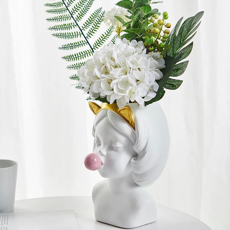 Bubblegum Girl Bust Planter with Cat or Bunny Ears