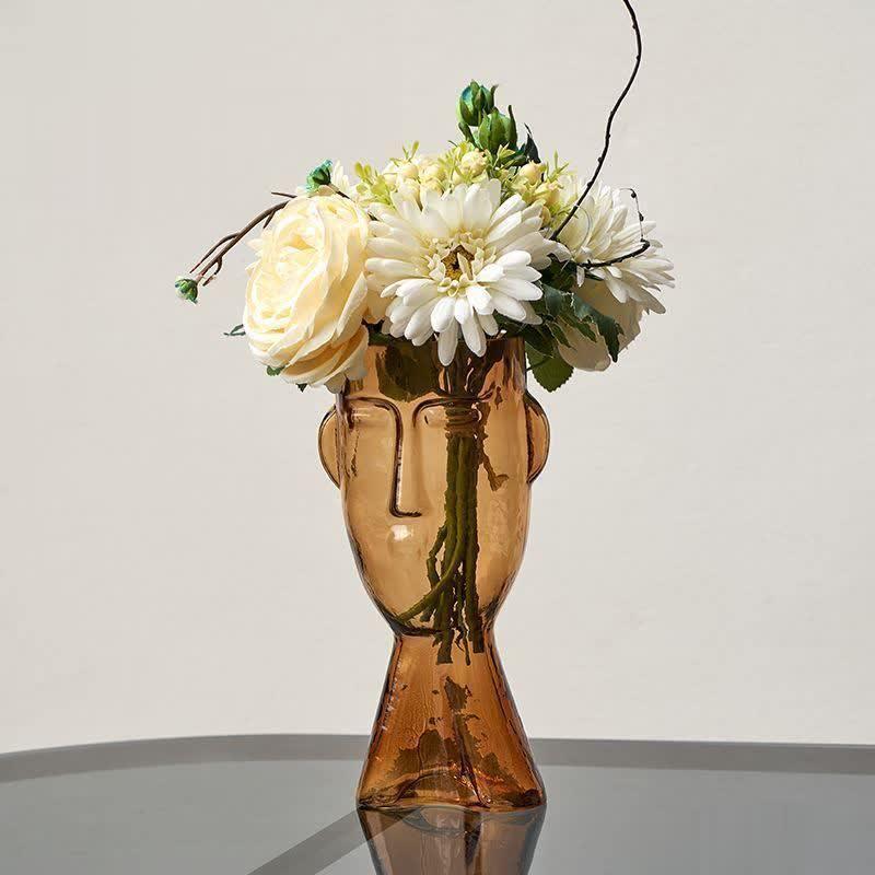 Handblown Glass Face Vase, Small 9.3 in or Large 12.5 in, view 7